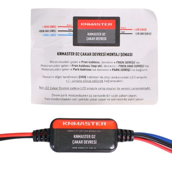 Knmaster D2 Motosiklet Arka Stop Uçak Kanadı Animasyonlu Çakar Devresi - Görsel 6
