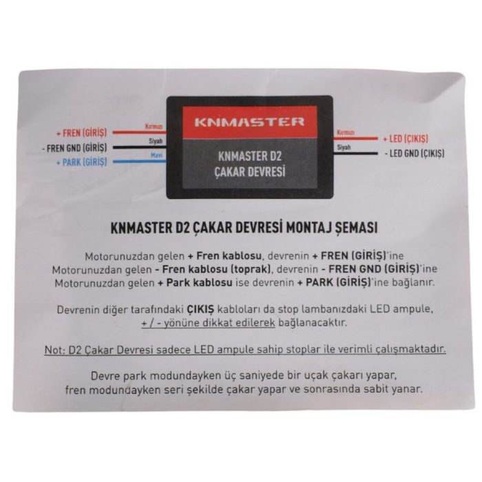 Knmaster D2 Motosiklet Arka Stop Uçak Kanadı Animasyonlu Çakar Devresi - Görsel 3