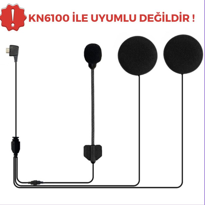 Knmaster KN6000 Açık Kask Kulaklık Mikrofon Seti
