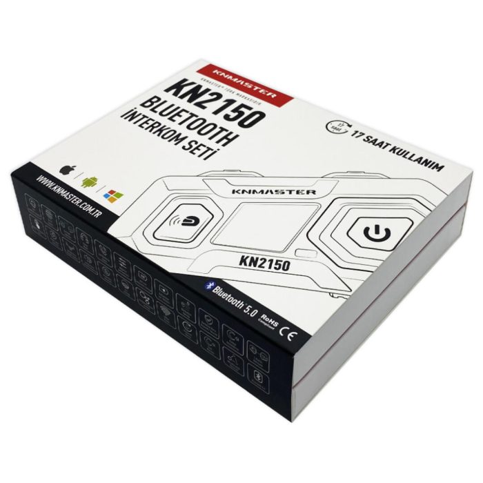Knmaster KN2150 Motosiklet Kask İnterkom Bluetooth Intercom Kulaklık Seti - Görsel 5