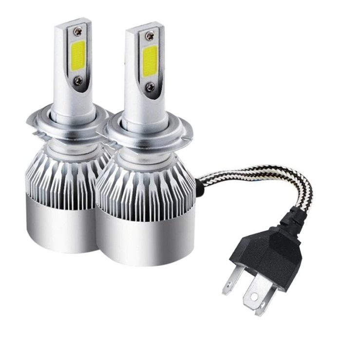 2Pcs H4 H7 Car Led Headlight Bulbs DC10 30V 6500K Automotive Headlamp Bulb 360 Degree Lighting 2