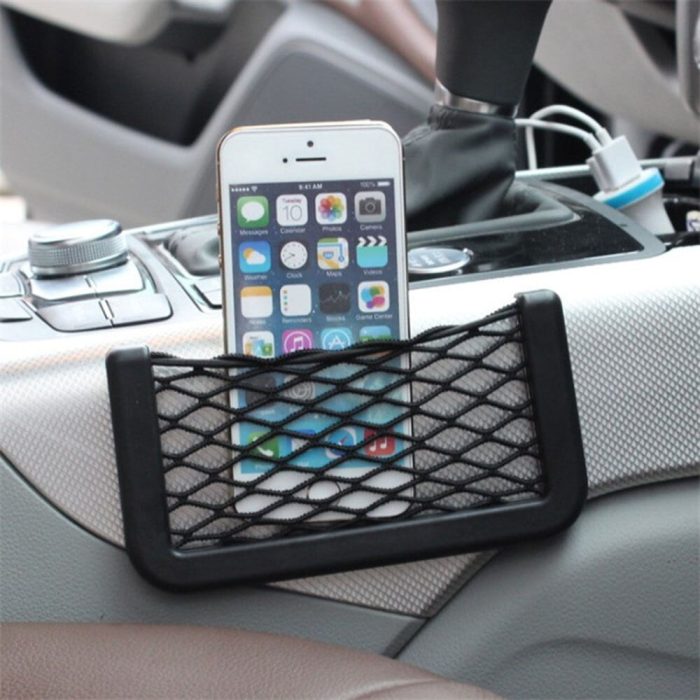 Car Mesh Net Bag Phone Holder Organize Seat Side Storage In Car Mesh Bag Stowing Tidying
