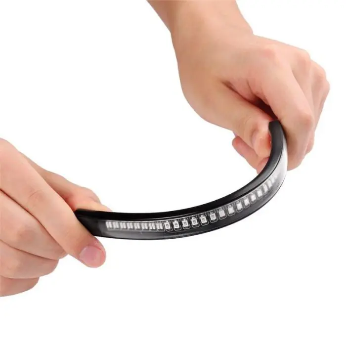 Motorcycle Flexible Strip License Plate Light 95cm Cable Length Tail Brake Stop Turn Signal 3528 SMD 3