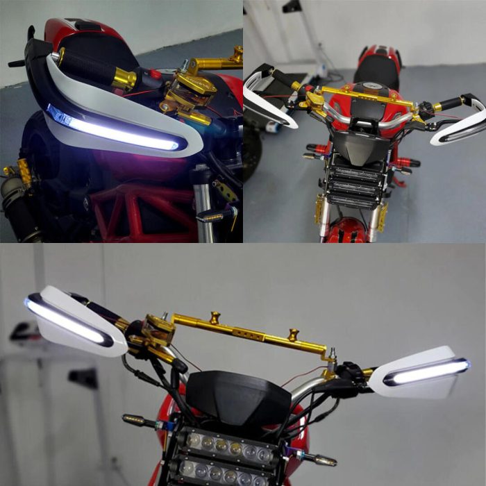 Knmaster Evrensel Motosiklet Led Sinyalli Elcik Koruma Turuncu - Görsel 4