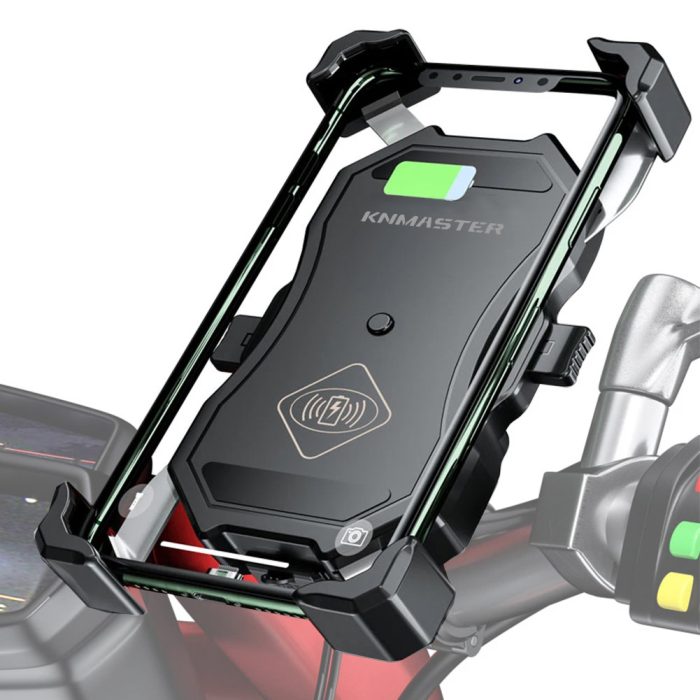  Knmaster TT-450WU Titreşim Engelleyici Tüm Motosikletlere Uyumlu Kablosuz ve Usb’li Telefon Tutucu