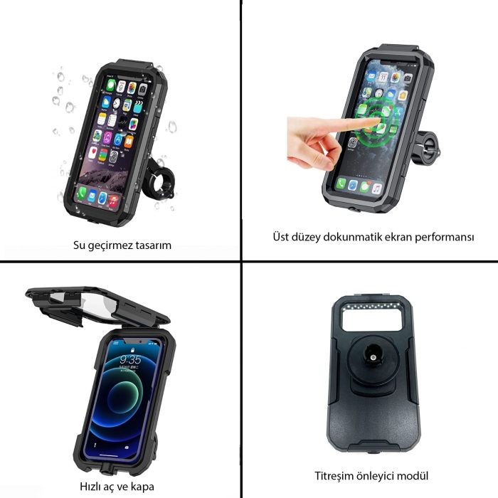 Knmaster TT-900 Titreşim Engelleyici Tüm Motosikletlere Uygun Telefon Tutucu - Görsel 5