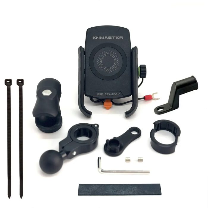 Knmaster TT-600WU Tüm Motosikletlere Uyumlu Kablosuz ve Usb’li Telefon Tutucu - Görsel 2