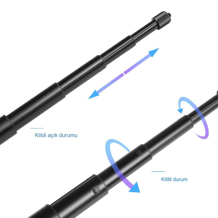 Knmaster Metal Görünmez Monopod Selfie Çubuğu - Görsel 4
