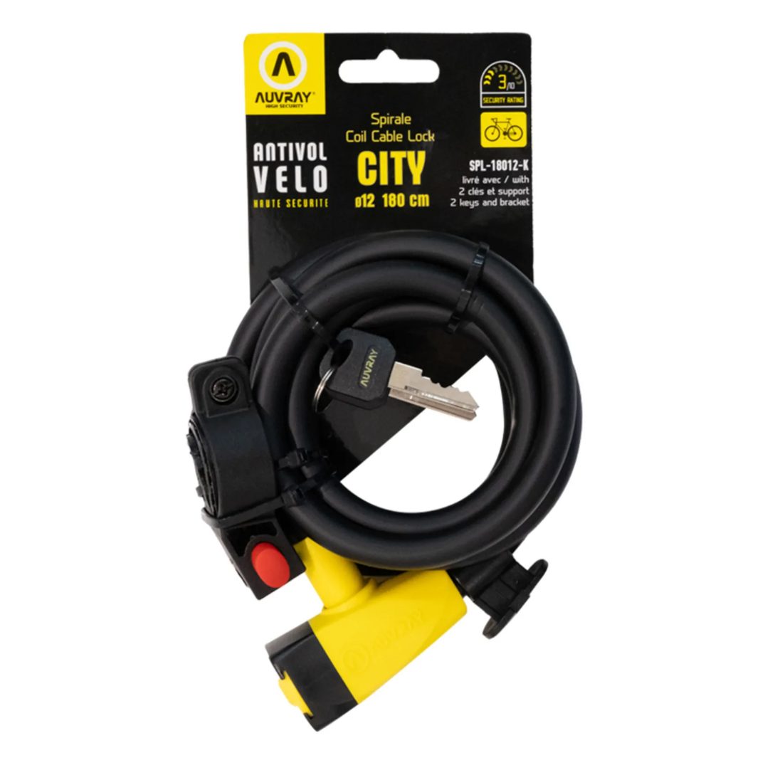 1 auvray motosiklet ve bisiklet kilidi spiral city d12 180 cm