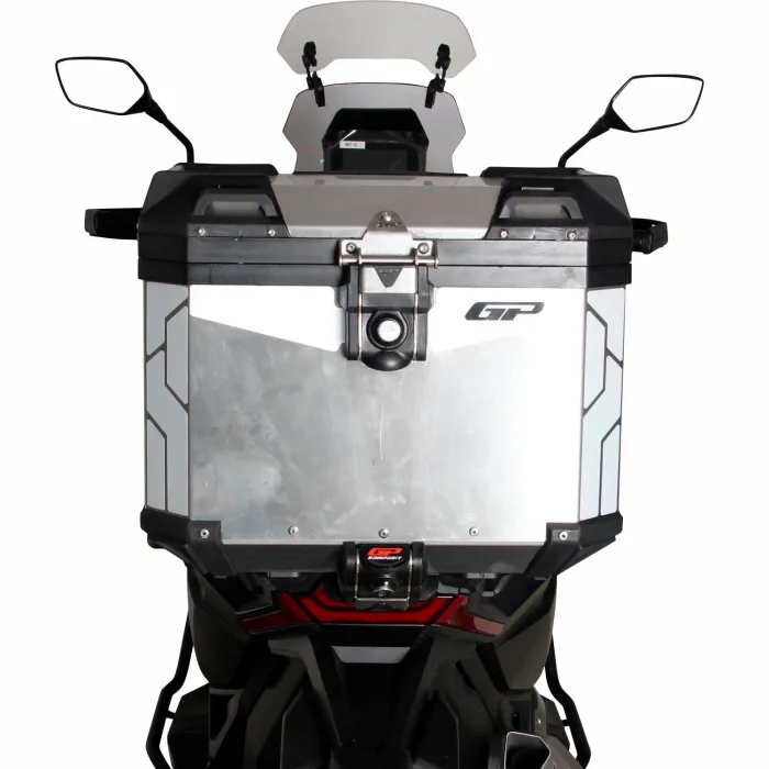 GP Kompozit Universal 37 lt Alüminyum Motosiklet Çantası gri - Görsel 2