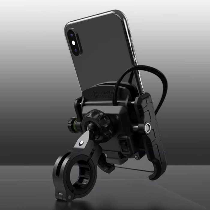 Knmaster TT-650WU Titreşim Engelleyici Usb’li Tüm Motosikletlere Uygun Telefon Tutucu - Görsel 4