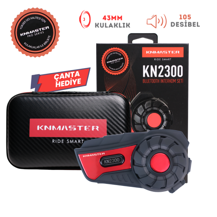 Knmaster KN2300 Motosiklet Kask İnterkom Bluetooth Intercom Kulaklık Seti