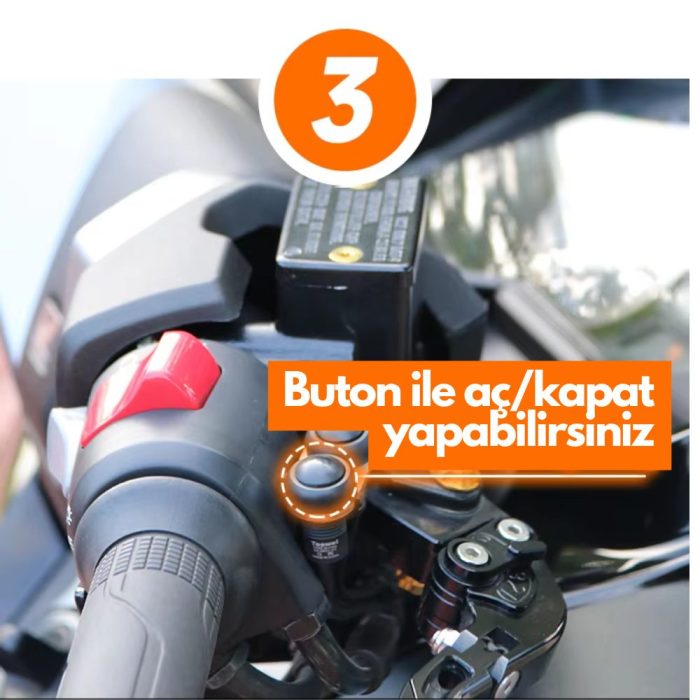 Forza Otomatik Katlanır Motosiklet Aynası - Görsel 4