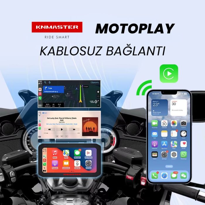 KNMASTER MOTOPLAY 1000 – 6.25” Kablosuz CarPlay & Android Auto Destekli Motosiklet Multimedya Ekranı - Görsel 8