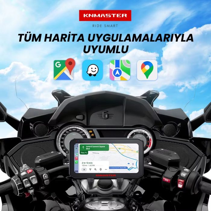 KNMASTER MOTOPLAY 1000 – 6.25” Kablosuz CarPlay & Android Auto Destekli Motosiklet Multimedya Ekranı - Görsel 9
